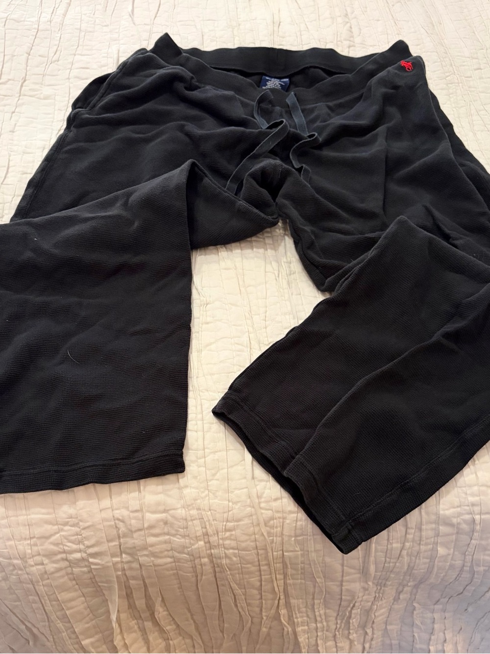 Polo by Ralph Lauren Black Drawstring Lounge Pants with Red Pony size Large